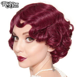 RockStar Wigs®- 1920's Flapper Finger Waves - Burgundy - 00839