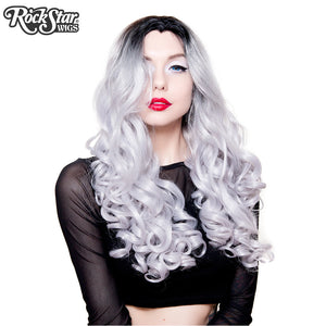 Lace Front Curly Dark Roots - Silver -00702