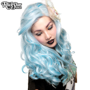 Lace Front Peek-A-Boo - Powder Blue with Aqua Highlight 00695