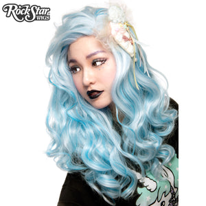 Lace Front Peek-A-Boo - Powder Blue with Aqua Highlight 00695