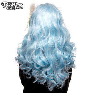 Lace Front Peek-A-Boo - Powder Blue with Aqua Highlight 00695