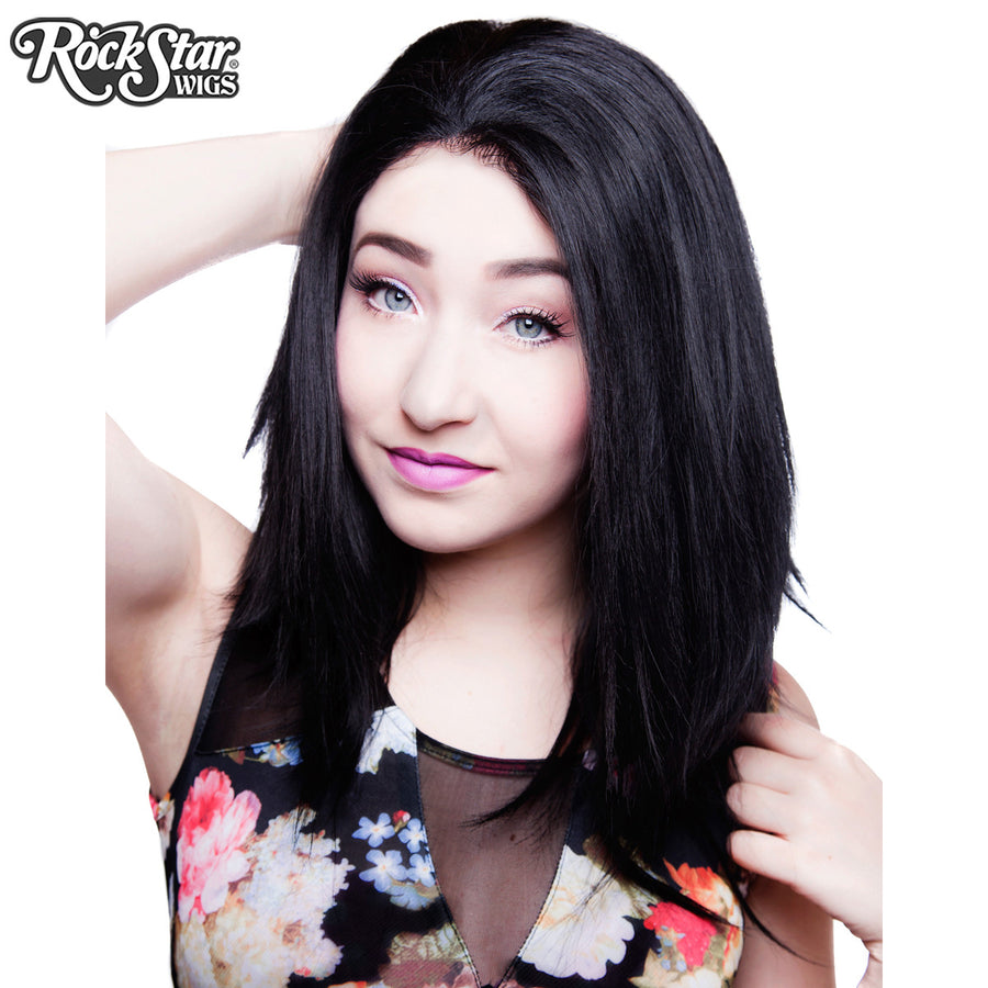 Lace Front 18" Layered Yaki - Black- 00790