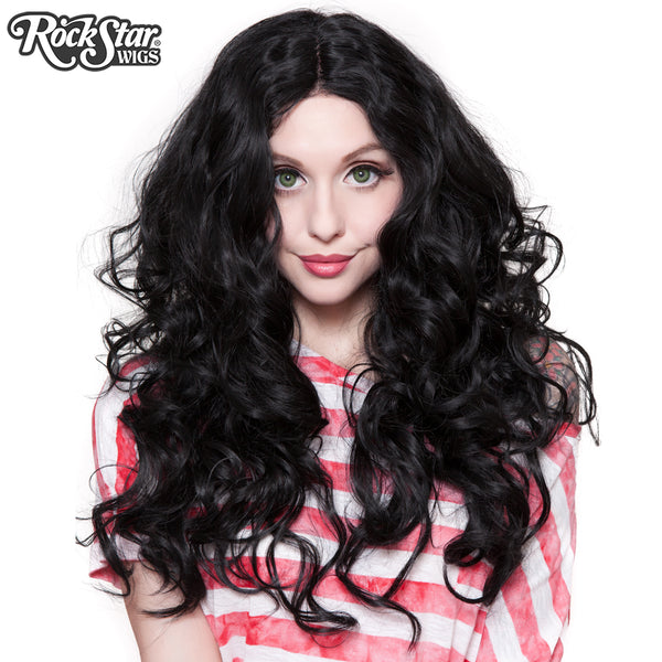 Lace Front 30" Long Wavy - Black- 00773