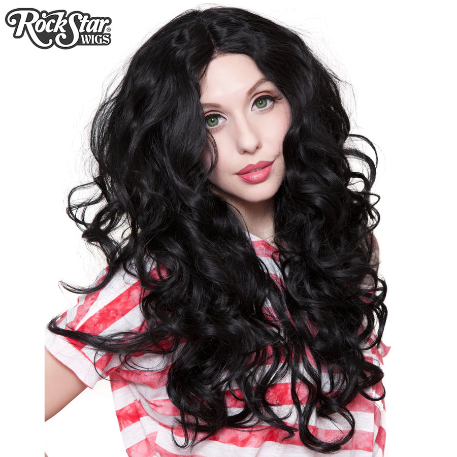 Lace Front 30" Long Wavy - Black- 00773