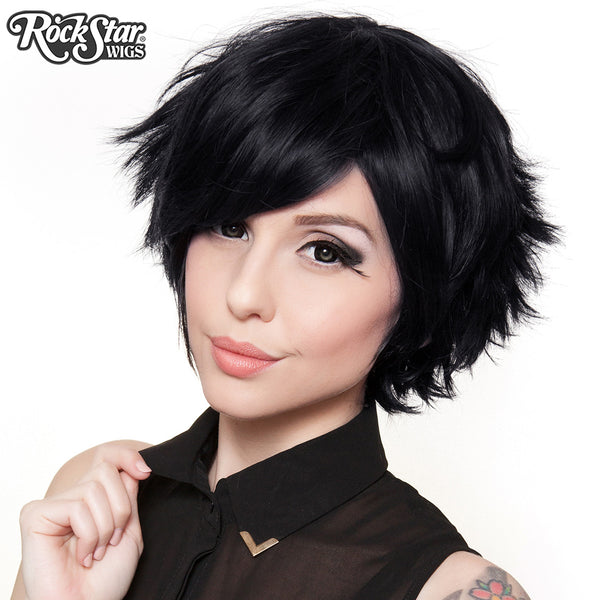 Cosplay Wigs USA Boy Cut Short Black 00258 Rockstar Wigs