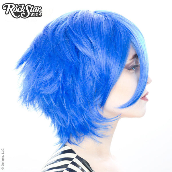 Short blue cosplay deals wig