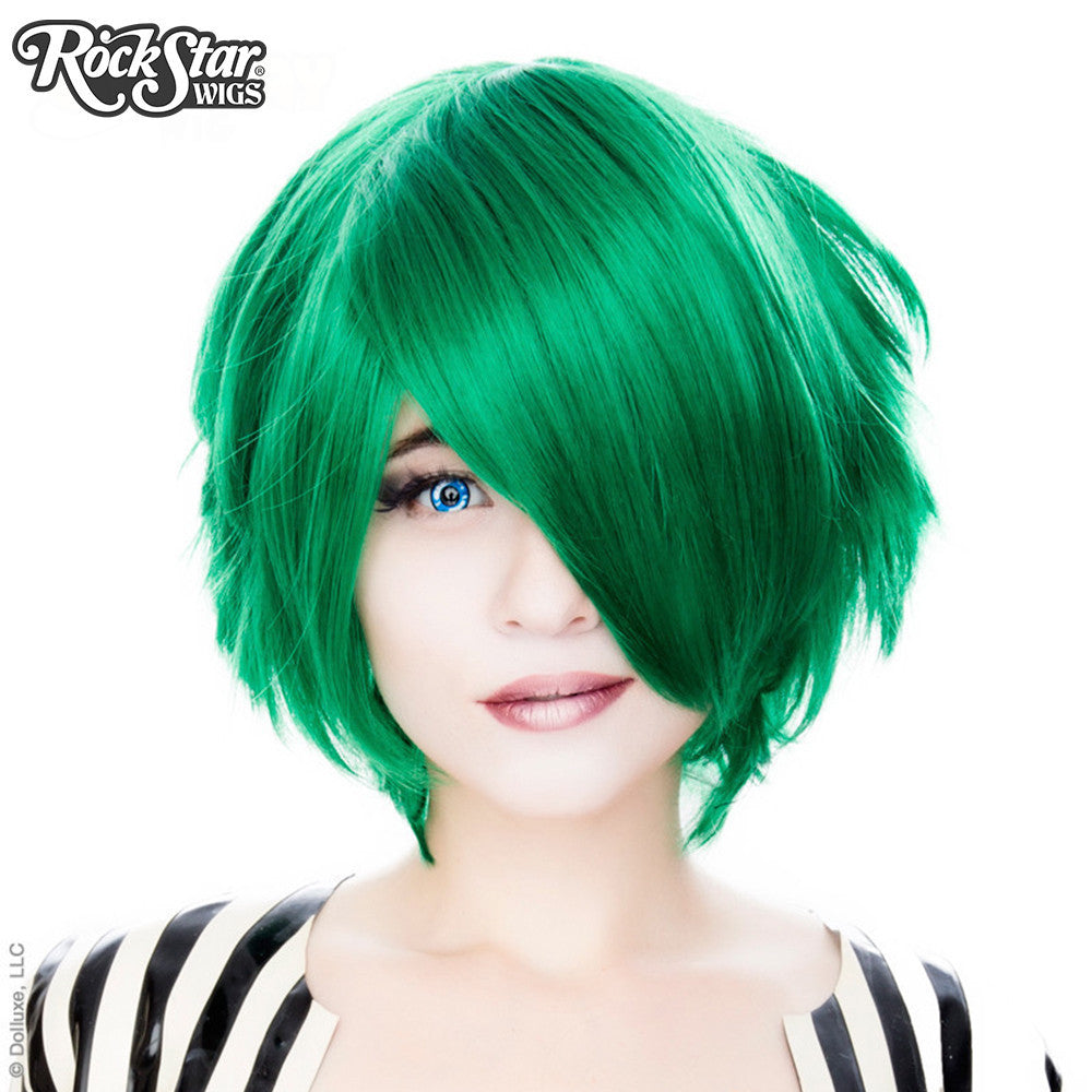 Short green top cosplay wig