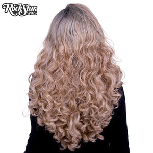 Lace Front Curly Dark Roots - Light Medium Blonde Mix -00562