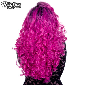 Lace Front Curly Dark Roots - Fuchsia Rose -00565
