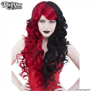 Gothic Lolita Wigs® <br> Duchess Elodie™ Collection - Black & Crimson Red Split -00049