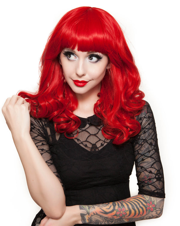 New Cosplay - Pin-Up Curly  - Red 00851