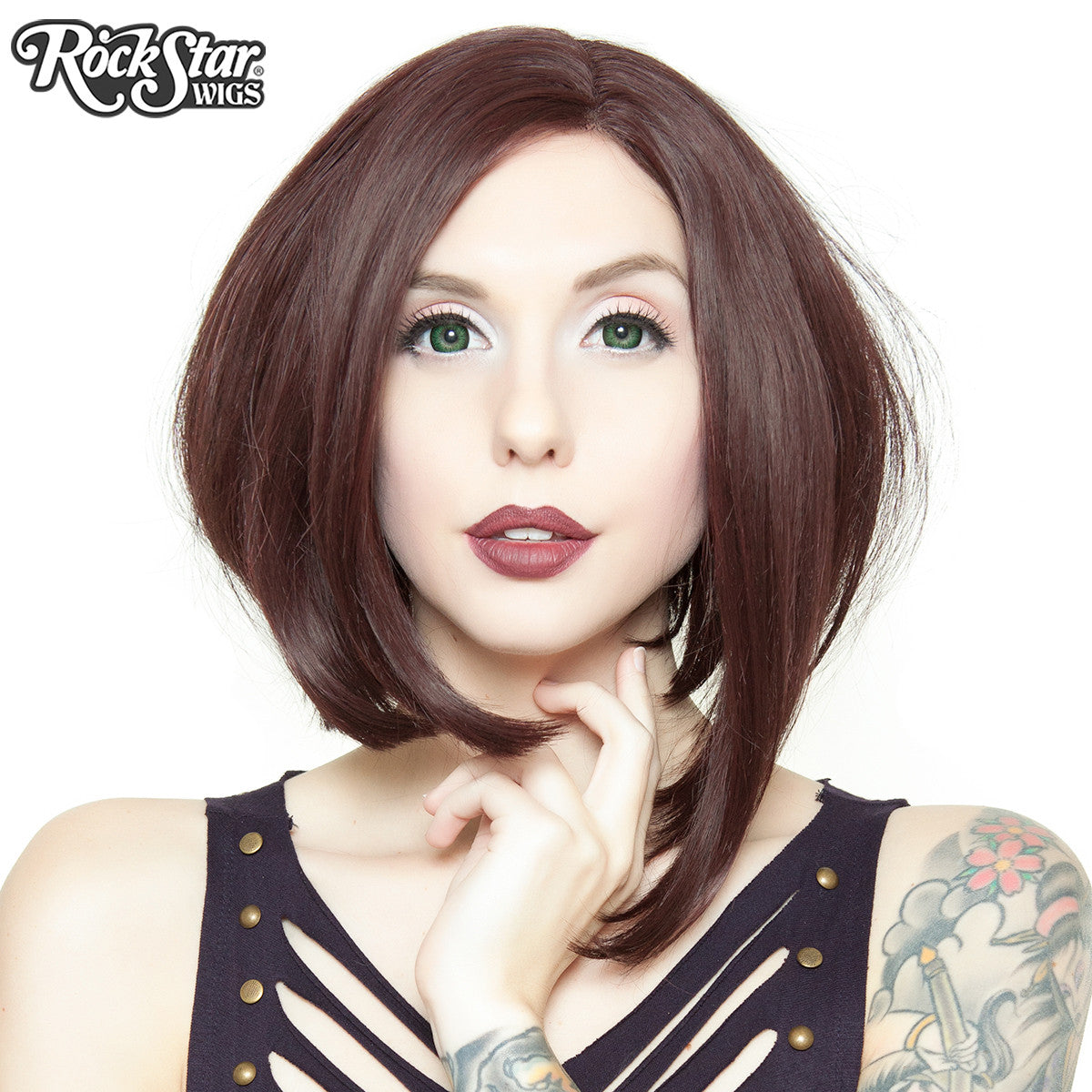 Lace Front Long Sleek Bob - Black Rose - 00761