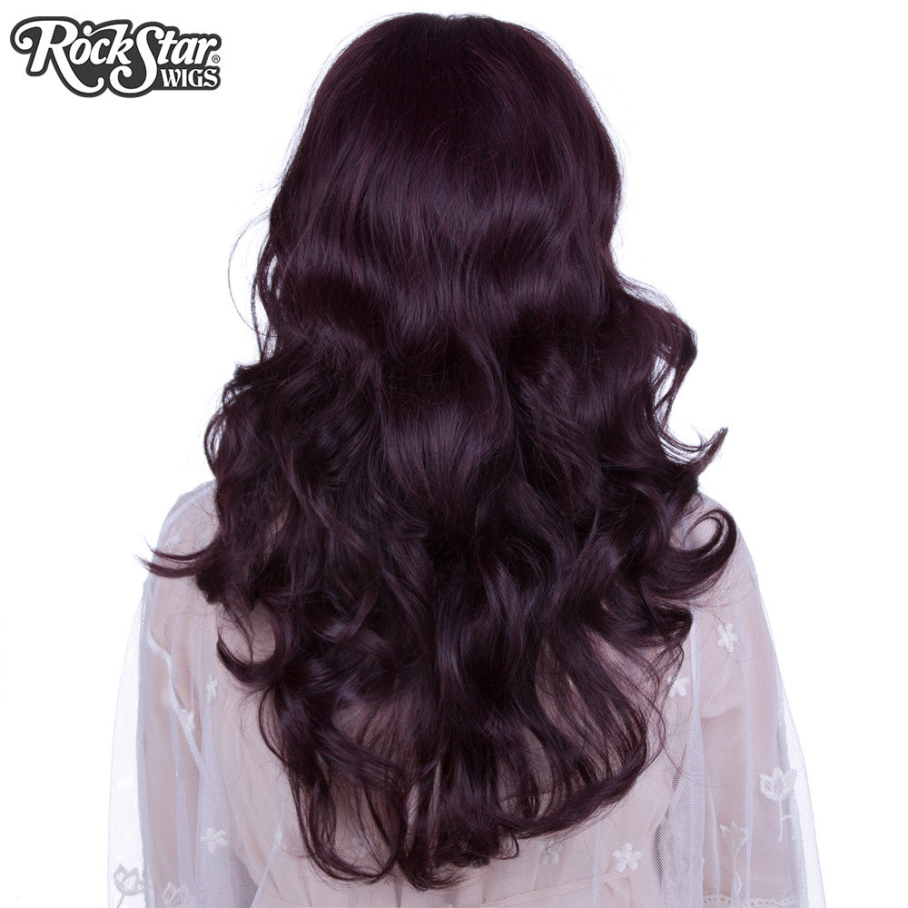 Long Wavy Middle Part Mahogany Lace Front Wigs - tastePINK007
