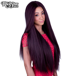 Lace Front Yaki Straight 32" - Black Mahogany Burgundy Mix-00590