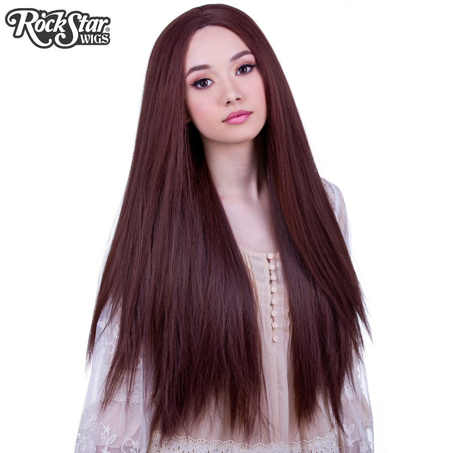 Lace Front Yaki Straight 32" - Chocolate Brown Mix- 00540