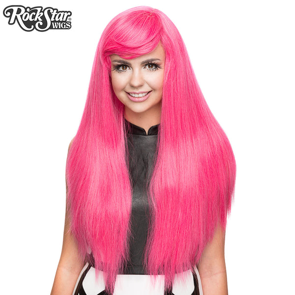 Long Sleek Vamp Hair w/ Bangs (Pink)