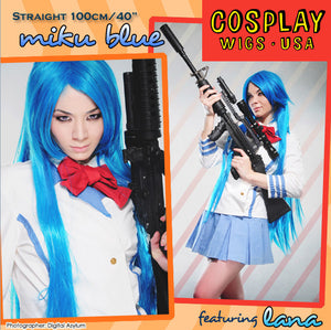 Cosplay Wigs USA™ <br> Straight 100cm/40" - Miku Blue- 00354