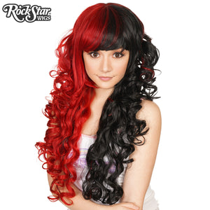 Gothic Lolita Wigs® <br> Duchess Elodie™ Collection - Black & Crimson Red Split -00049