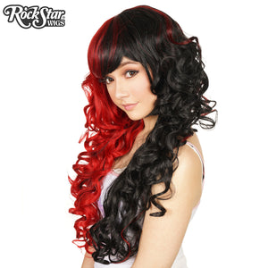Gothic Lolita Wigs® <br> Duchess Elodie™ Collection - Black & Crimson Red Split -00049