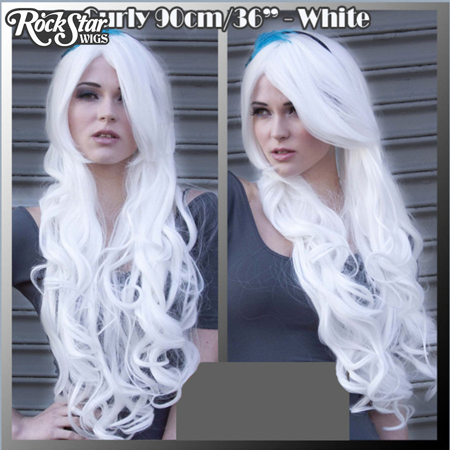 Cosplay Wigs USA™ <br> Curly 90cm/36" - White -00336